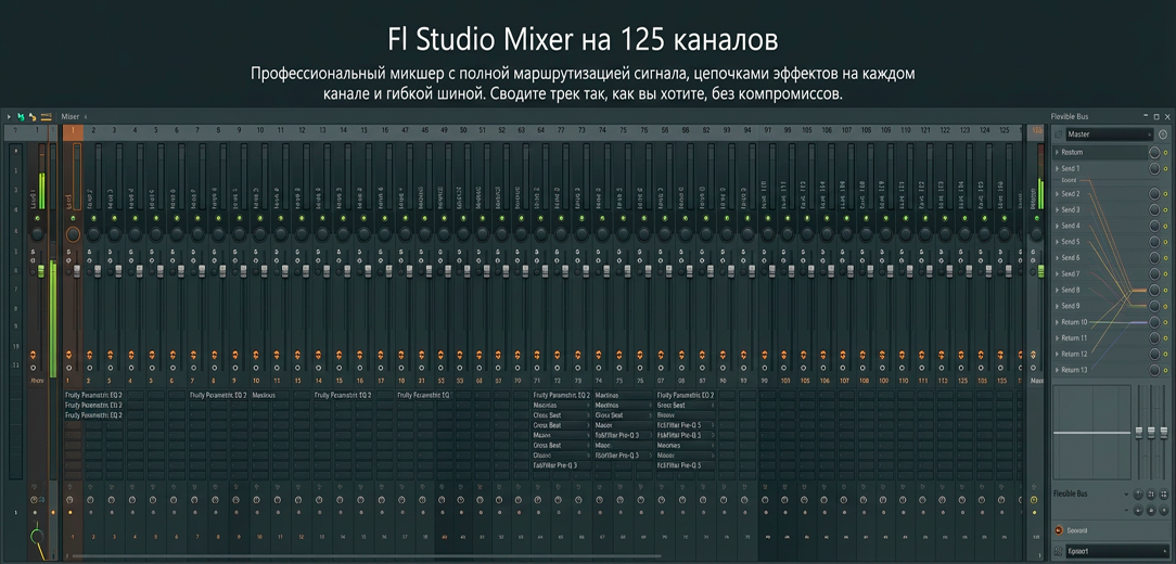 Микшер FL Studio на 125 каналов
